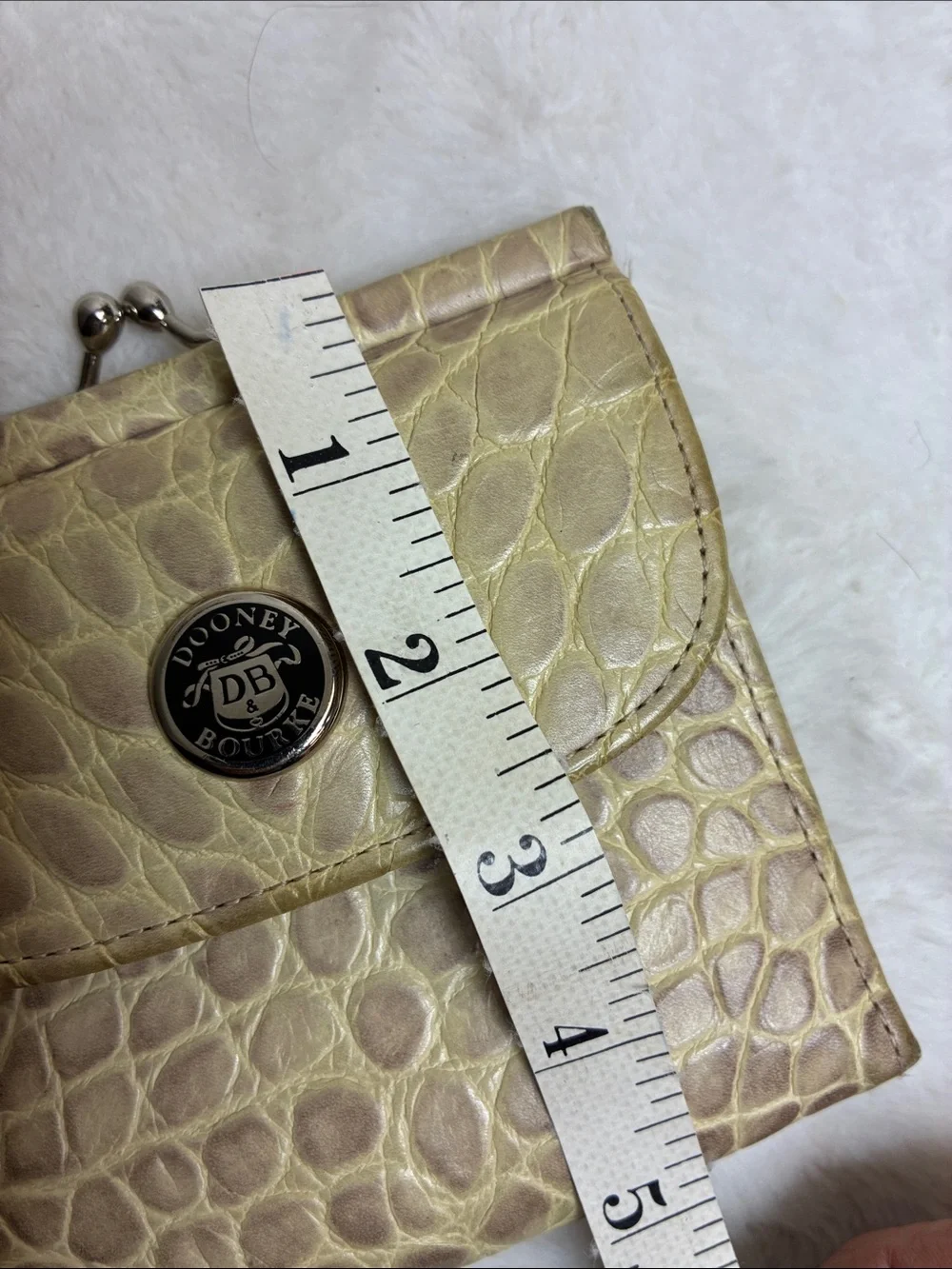 Dooney & Bourke Croc-Embossed Pale Yellow Wallet